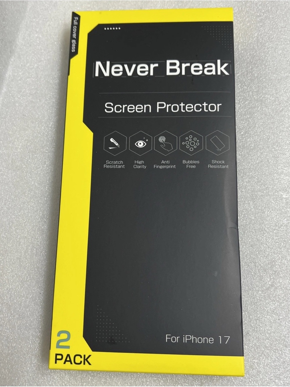 Never Break Screen Protector for iPhone 17 Scratch Resistant 2 Pack
